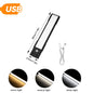 LED Motion Sensor Under Cabinet Light with USB for Kitchen, Bedroom, and Wardrobe Indoor Lighting