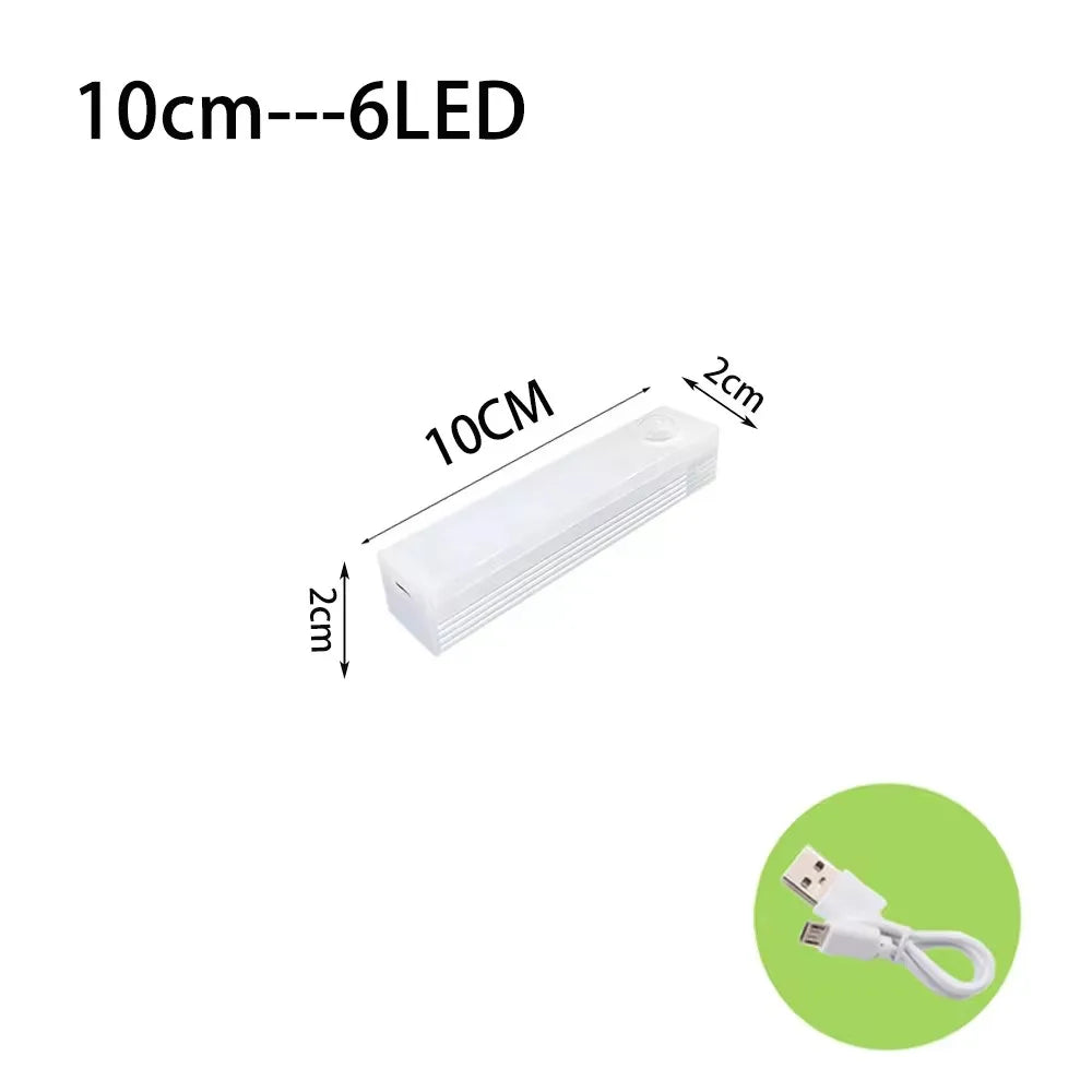 LED Motion Sensor Under Cabinet Light with USB for Kitchen, Bedroom, and Wardrobe Indoor Lighting