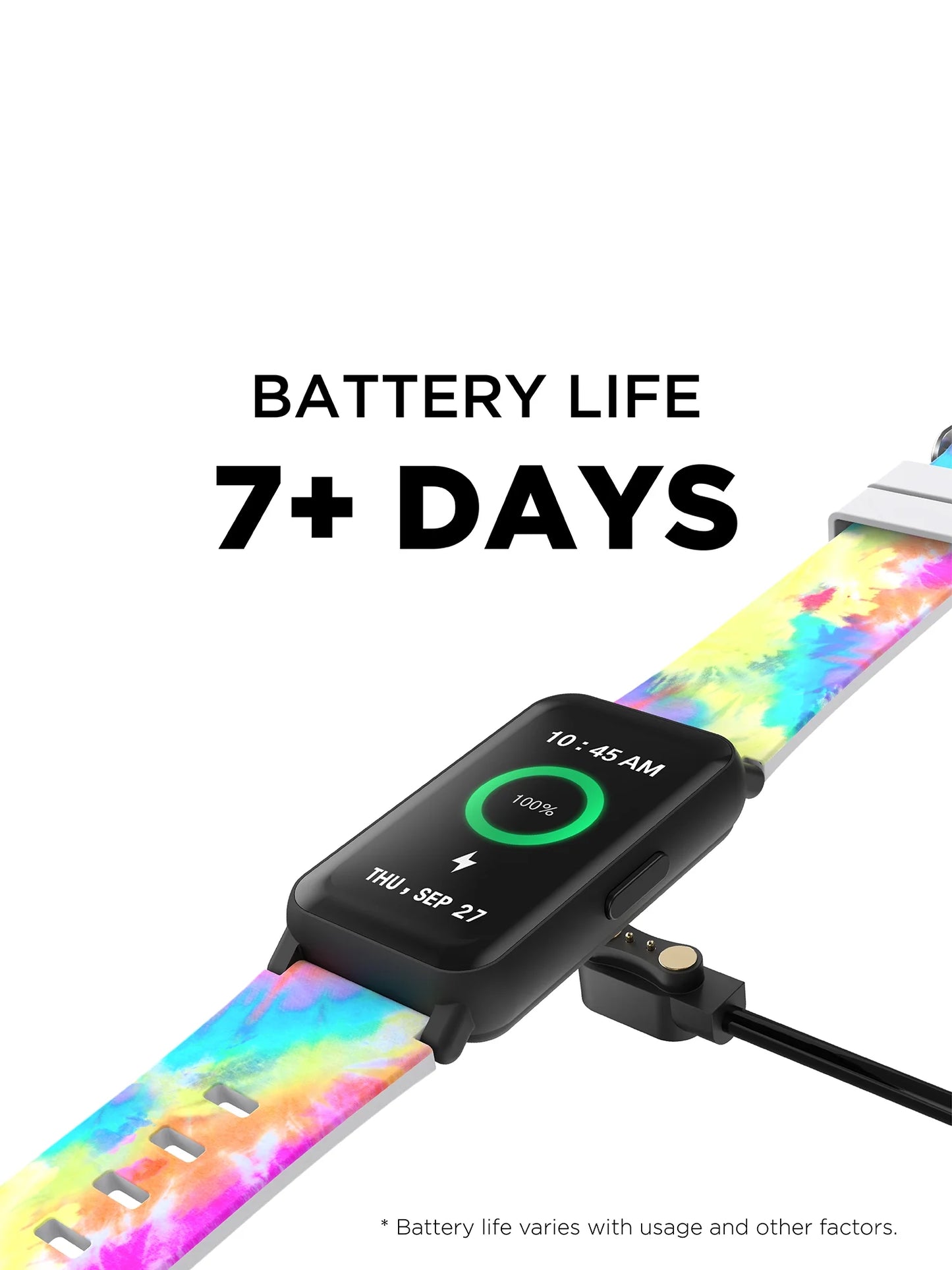 Active 3 Unisex Smartwatch – Fitness Tracker with Tie-Dye Silicone Strap