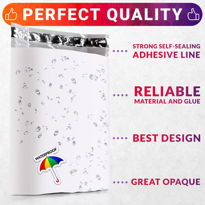 White Gusseted Poly Mailers 24 x 21 x 6 Inch Pack of 100 Poly Shipping Envelopes for Clothing 2.5 Mil. Plastic Shipping Bags Self Seal. Mailing Packages