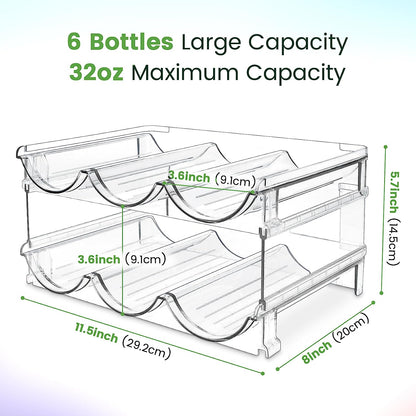Stackable Water Bottle Organizer - 2 Pack Cabinet Storage Rack for Efficient Water Bottle Storage