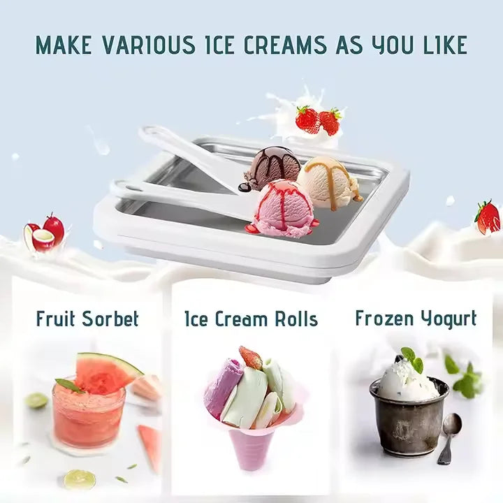 Mini Rolled Ice Cream Maker for Kids – DIY Frozen Dessert Pan